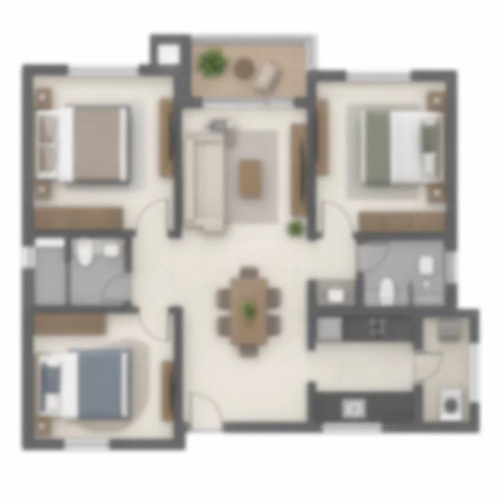 Concorde Electronic City 3 BHK, layout A indicative floor plan Concorde Electronic City 3 BHK, layout A indicative floor plan