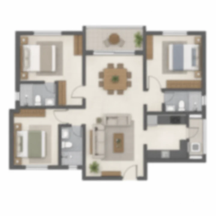 Concorde Electronic City 3 BHK, layout B indicative floor plan Concorde Electronic City 3 BHK, layout B indicative floor plan