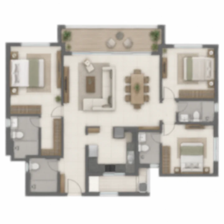 Concorde Electronic City 3 BHK, layout C indicative floor plan Concorde Electronic City 3 BHK, layout C indicative floor plan
